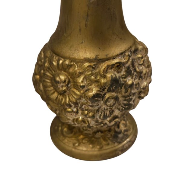 Vintage Ornate Floral Salt Pepper Shakers Gold Tone WB Mfg 108 - Picture 2 of 16